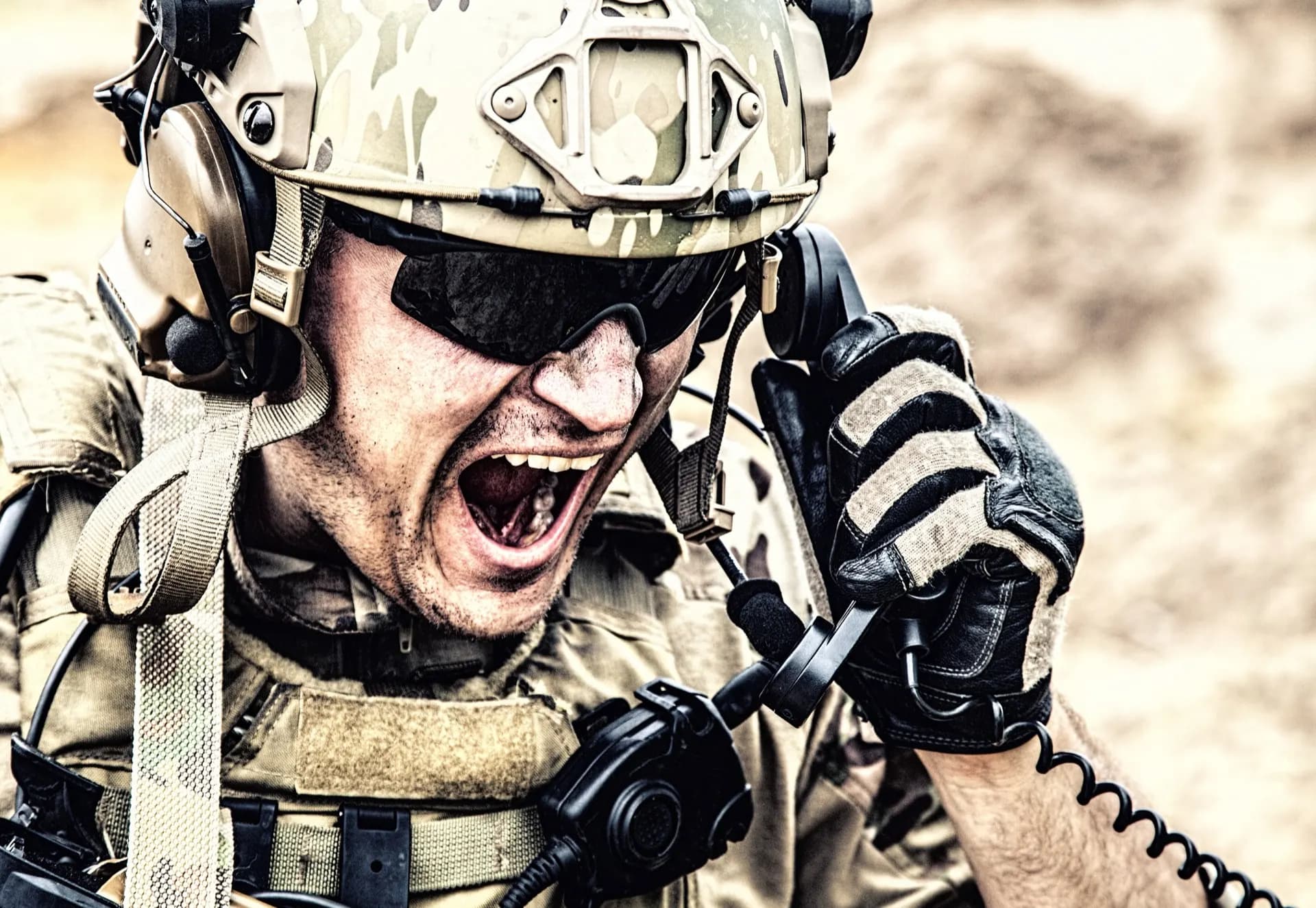 Military radio communications equipment representing defense interconnect solutions