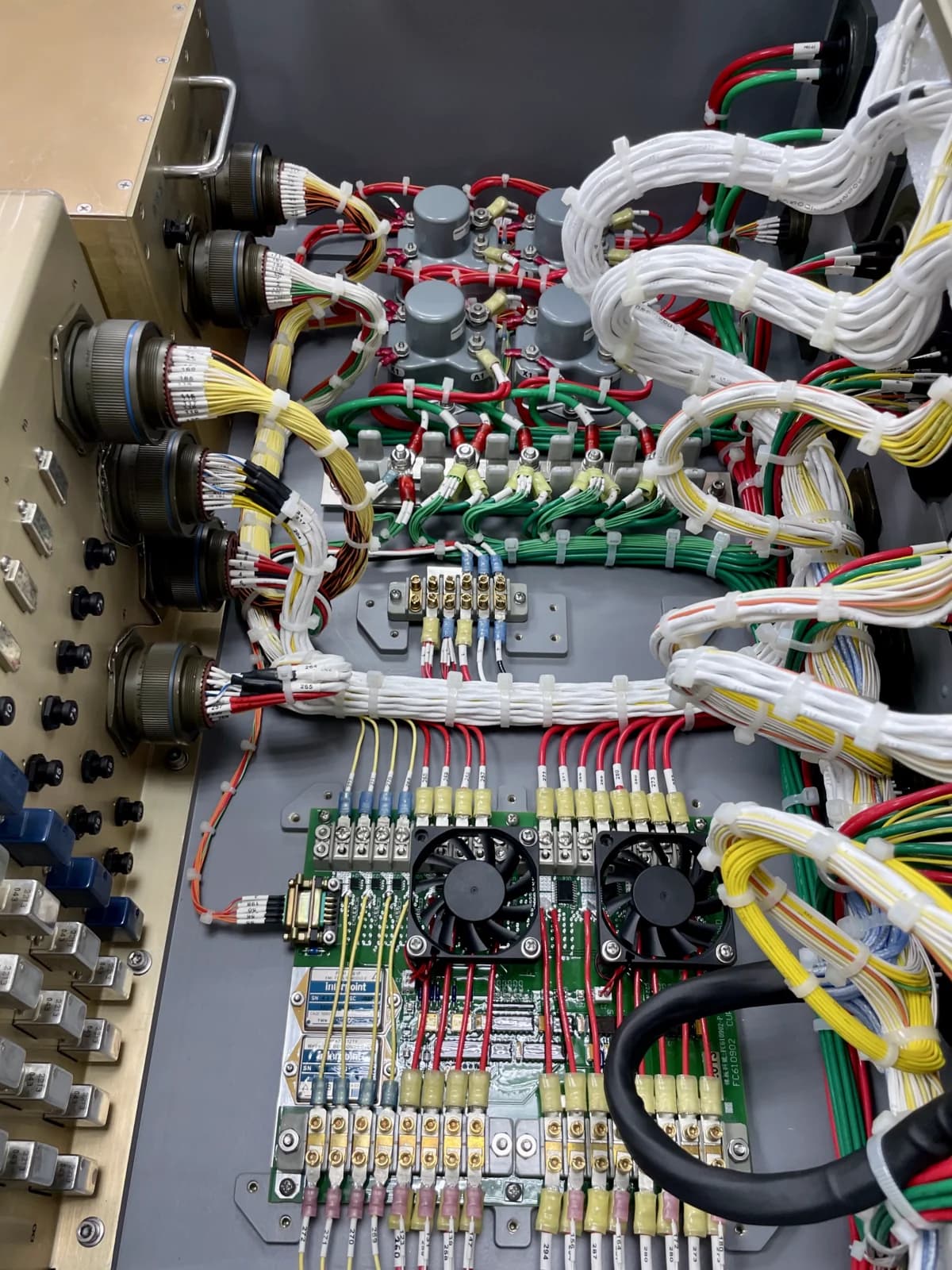 Radbon enclosure interior showing wire routing, circuit boards and terminals
